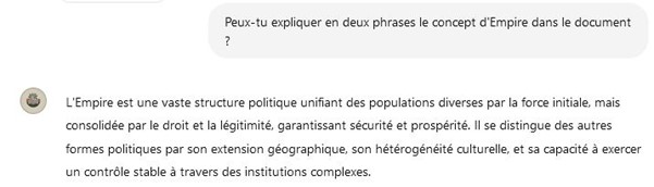 Extrait d’un échange avec le GPT ARI-stote consacré au cours de culture générale, dans le cadre d’un prototype actuellement non diffusé