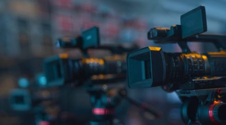 stream at a concert in a hall without spectators during a pandemic