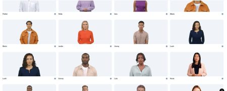 Un exemple des différents avatars disponibles sur l’outil Synthesia. 
Crédits : Synthesia, tous droits réservés.