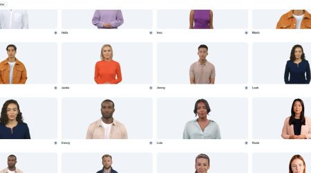 Un exemple des différents avatars disponibles sur l’outil Synthesia. 
Crédits : Synthesia, tous droits réservés.