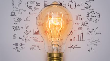 Light bulb with drawing graph